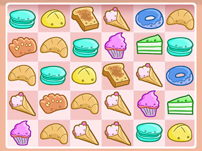 Gameboard game gameboard illustration match 3 pastries