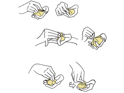 How To Twist a Dumpling dumpling hands howto illustration recipe