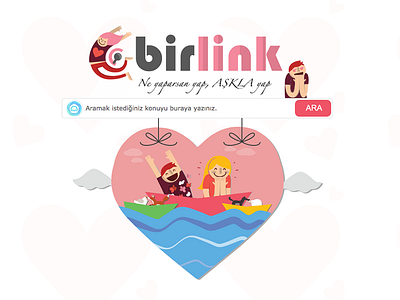 Birlink Valentines Day Theme landing page themed search page