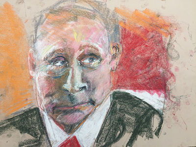 Putin 12 pastel portrait putin