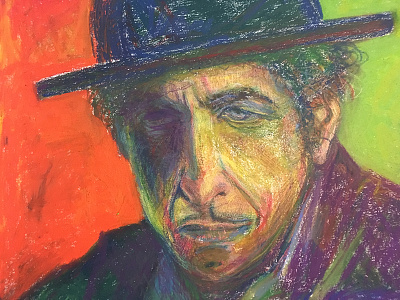 Bob Dylan illustration pastel portrait