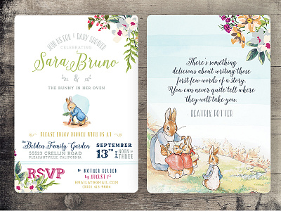 Baby Shower Invites baby shower flowers graphic graphic design invitation party print stationary story typography watercolor