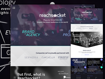 Reachsocket Website advertising brand corporate edm retargetting startup tech type website