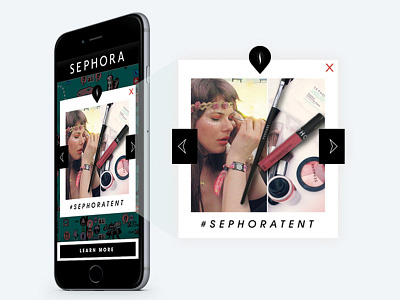 Sephora at Coachella Beauty Tent Web App beauty carousel feed festival interface make up mobile portfolio social media tent ui web app