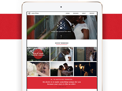 Videographer Portfolio grid homepage landing portfolio red ui video website wip wordpress