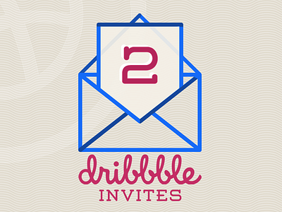 2 Dribbble Invites 2 blue dribbble envelope flat invites join pink team texture