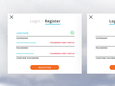 Login / Register UI