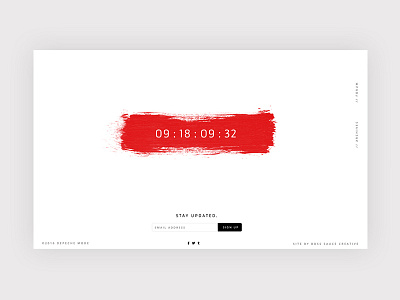 Depeche Mode clean counter minimal paint red simple timer ui web web design white