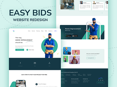 Easy Bids website Design branding design illustration landing page logo ui uxui uxui design website website design