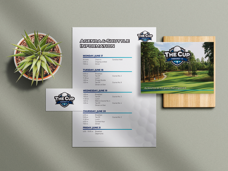 Golf Tournament Agenda and Scorecard branding design