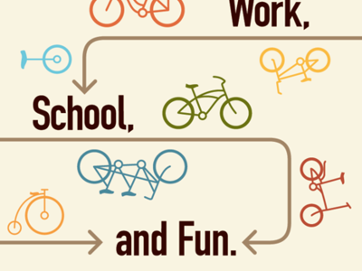 Bike to Work School & Fun 2012 - Poster bicycles bike to work bikes campaign illustration poster
