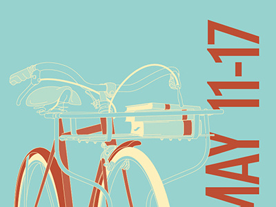 Bike to Work School & Fun 2013 - blue poster bicycle bike bike to work illustration poster