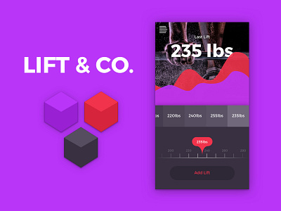 Lift & CO app concept dark graphs lift mobile ui workout