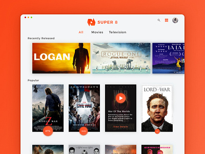 Super 8 Concept desktop app movie movie app super 8 tv app
