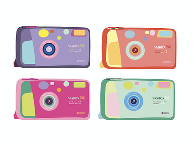 Yashica T4 camera cameras graphic design illustration photography vector