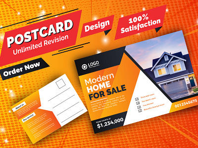 Real estate postcard Design advertising apartment architecture banner brochure design building business business card card city corporate corporation design estate flyer design graphic home postcard postcard design real estate