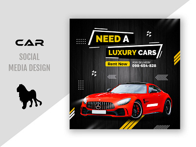 Rent Car Social Media Banner Design template