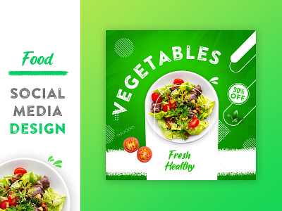 Organic food social media post design