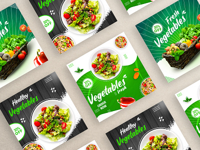 Vegetables food social media banner ads design