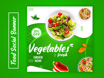 Organic food social media post design template