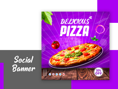 Pizza social media post design template