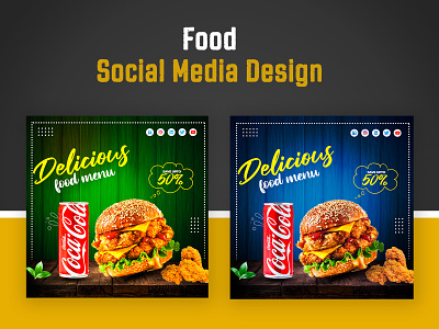 Past food social media design template