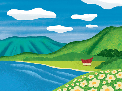 Lake Toba Scenery children book illustration childrens illustration illustration indonesia laketoba photoshop spring