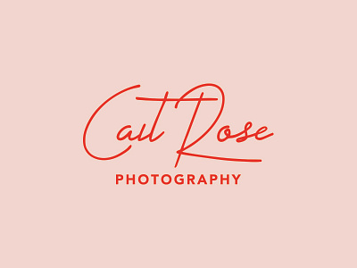 Cait Rose Photography Logo branding cait rose design logo photography pink red script