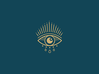 Hestia branding design eyeball hestia moon symbol tears