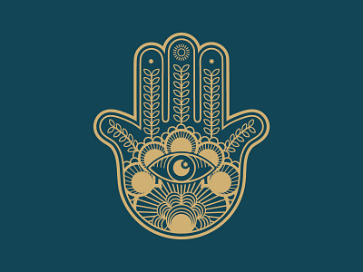 Hestia 3 branding eyeball hamsa hand hestia moon sun symbol vines