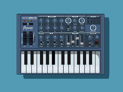 MicroBrute 7daysofsynths analogue graphic design illustrator instrument music synthesizer vector