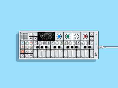 OP-1 7daysofsynths daw graphic design illustrator instrument music op 1 sampler sequencer synthesizer teenage engineering vector