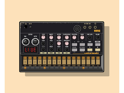 Volca Beats Pocket Synth 7daysofsynths analogue graphic design illustrator instrument korg synthesizer vector