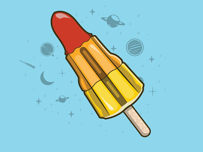I'm a rocket kid! frozen graphic design ice lolly illustrator pattern design rainbow retro rocket space spaceship summer sweets vector zoom