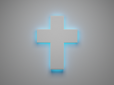 Neon Blue Cross