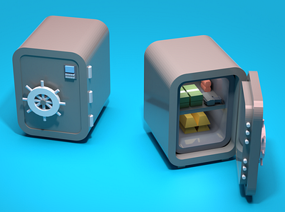 Asset Forge Daily build: Safe 3d art asset forge blender3d illustration lockbox low poly render safe