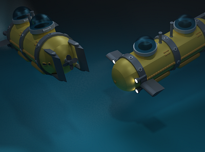 Asset Forge Daily build: Submarine 3d art asset forge blender3d illustration low poly render submarine