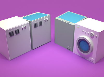 Asset Forge Daily build: WashingMachine 3d art asset forge blender3d illustration low poly render washing machine