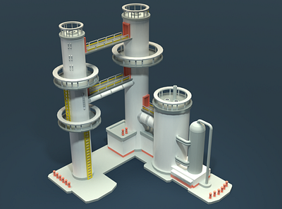 Asset Forge Daily build: Refinery 3d art asset forge blender3d illustration industrial low poly refinery render