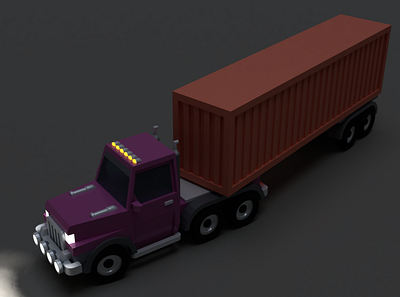 Asset Forge Daily build:Cargo Truck at Night 3d art asset forge blender3d cargo illustration low poly render truck
