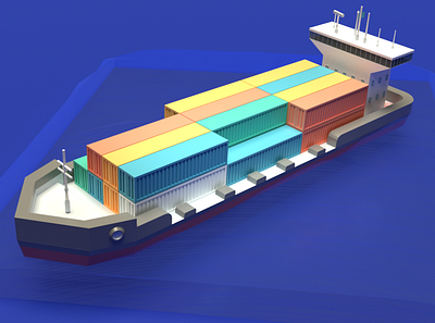 Asset Forge Daily build: Cargo Ship 3d art asset forge blender3d cargo ship illustration low poly render