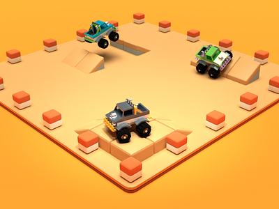 Asset Forge dialy build: Monster Truck 3d art asset forge blender3d illustration low poly monster truck render