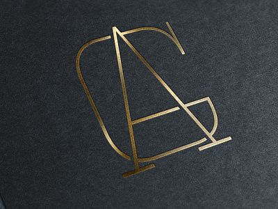 AG monogram ag gold letterpress logo monogram sleek stamp typography