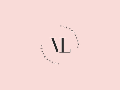 Valeria León Photography isotype logo monogram photography pink serif sleek vl