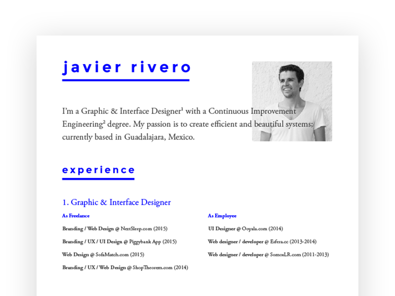 Resume 2016 resume portfolio curriculum cv