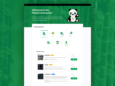 Panda Community Website bamboo green panda website