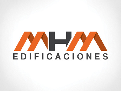 MHM Edificaciones estate fold logo orange real ribbon