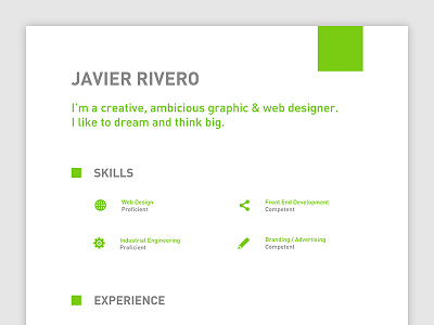 Resume cover curriculum cv green resume