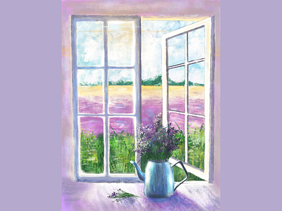 Windows on the world design illustration landscape oil paint procreate valley