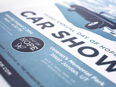 Day Of Hope Car Show 2014 design event illustration letterpress non profit poster